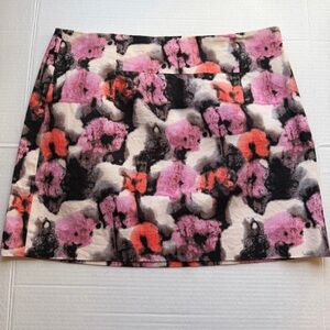 J. Crew Vibrant Watercolor Potpourri Mini Skirt Sz 2 – Pink Coral Cream Black